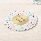 Firmenlogo Terrazzo white blush minze Untersetzer (angewinkelt)