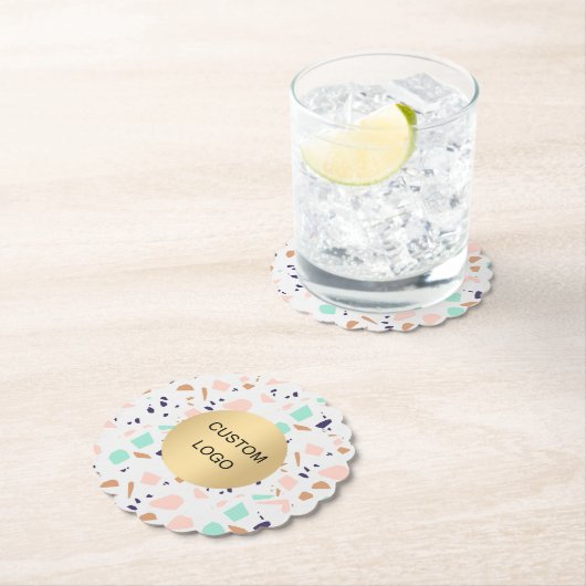 Firmenlogo Terrazzo white blush minze Untersetzer (Vor Ort)