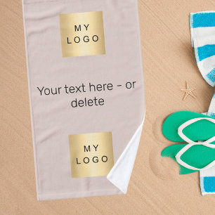 Firmenlogo Text Business Beige Handtuch