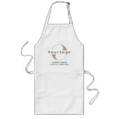 Firmenlogo + Text Firmenmarke mit Taschen Lange Schürze (Vorne)