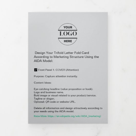 Firmenlogo & Text Moderne Trifold Broschüre (Cover)