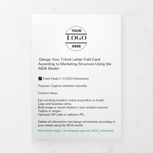 Firmenlogo & Text Moderne Trifold Broschüre (Cover)