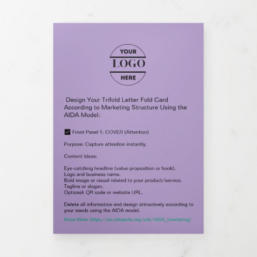 Firmenlogo & Text Moderne Trifold Broschüre (Cover)