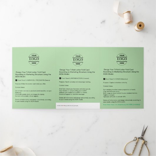 Firmenlogo & Text Moderne Trifold Broschüre (Außenbereich)
