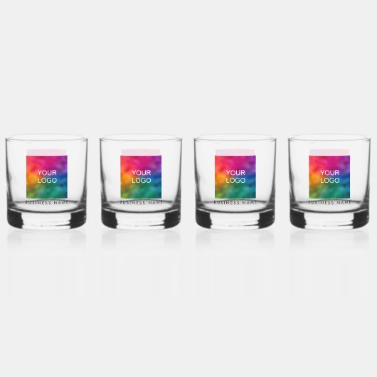 Firmenlogo Text Modernes Template Set 4 Whiskyglas (Vorderseite)