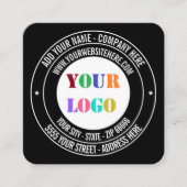 Firmenlogo-Text und Farbenkarte Quadratische Visitenkarte (Vorderseite)