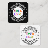 Firmenlogo-Text und Farbenkarte Quadratische Visitenkarte (Vorne/Hinten)