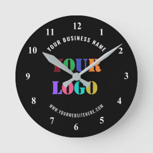 Firmenlogo-Text-Wanduhr Beispiel Runde Wanduhr