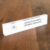 Firmenlogo | Titel des modernen Mitarbeiters Namensplakette (Seite)