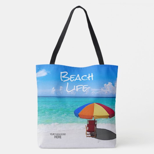 Firmenlogo Tropical Beach Umbrella Client Geschenk Tasche (Rückseite)