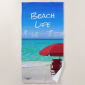 Firmenlogo Tropical Beach Umbrett Client Geschenk Strandtuch (Vorderseite)
