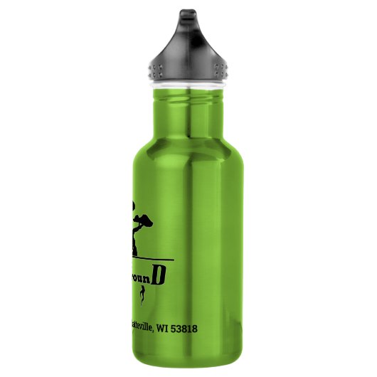 Firmenlogo und Adresszeile grün Edelstahlflasche (Rechts)