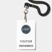 Firmenlogo und Barcode-Visitenkarte Ausweis (Vorderseite mit Lanyard)