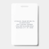 Firmenlogo und Barcode-Visitenkarte Ausweis (Rückseite)