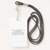 Firmenlogo und Barcode-Visitenkarte Ausweis (Rückseite mit Schlüsselband)