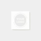 Firmenlogo und bearbeitbarer Text weiß & grau Post-it Klebezettel (Vorderseite)