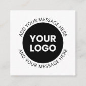 Firmenlogo und bearbeiteter Text, weiß und schwarz Begleitkarte (Vorderseite)