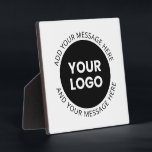 Firmenlogo und bearbeiteter Text, weiß und schwarz Fotoplatte<br><div class="desc">Ihr eigenes Logo und Text in einem Kreis geschrieben.</div>