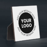 Firmenlogo und bearbeiteter Text, weiß und schwarz Fotoplatte<br><div class="desc">Ihr eigenes Logo und Text in einem Kreis geschrieben.</div>