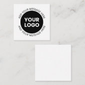 Firmenlogo und bearbeiteter Text, weiß und schwarz Mitteilungskarte (Vorne/Hinten)