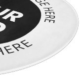 Firmenlogo und bearbeiteter Text, weiß und schwarz Schneidebrett (Ecke)