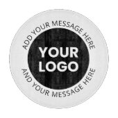 Firmenlogo und bearbeiteter Text, weiß und schwarz Schneidebrett (Vorderseite)