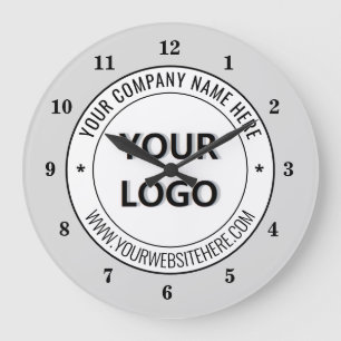 Firmenlogo und benutzerdefinierte Textuhr Große Wanduhr