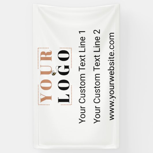 Firmenlogo und benutzerdefinierter Text Banner (Vertikal)