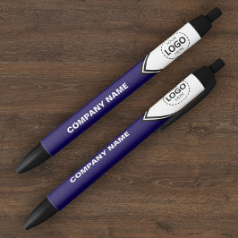 Firmenlogo und Blauer Text-Pen Kugelschreiber