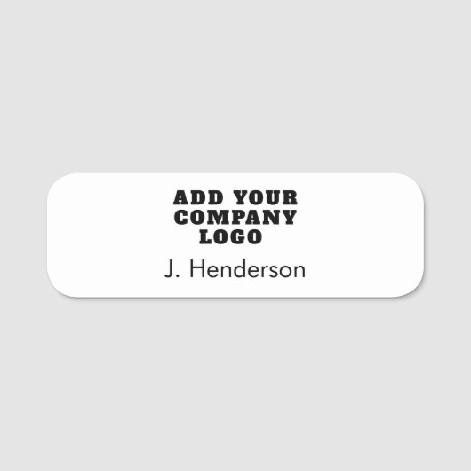 Firmenlogo und einfache moderne Mitarbeiter Namensschild (Vorderseite)