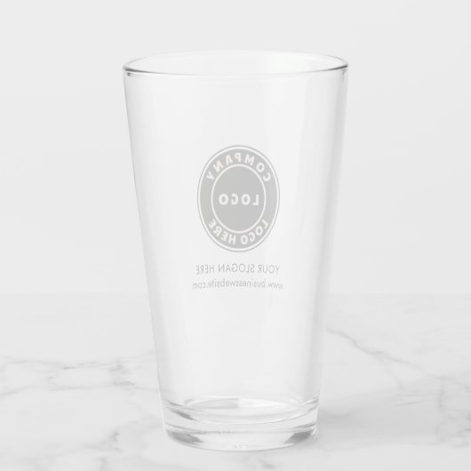 Firmenlogo und Firmenname Mitarbeiter Glas (Rückseite)