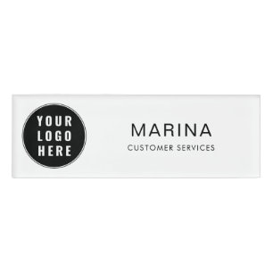 Firmenlogo und Firmenname Namenschild