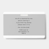 Firmenlogo und Foto Ausweis (Back)