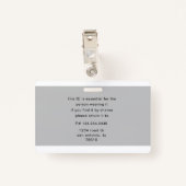 Firmenlogo und Foto Ausweis (Rückseite mit Klammer)