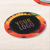 Firmenlogo und Foto für Bar mit benutzerdefinierte Runder Pappuntersetzer (Angewinkelt)