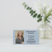 Firmenlogo und Informationen | Blue Background auf Visitenkarte (Stehend Vorderseite)