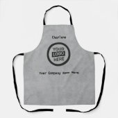 Firmenlogo und Informationen | Grauer Hintergrund Schürze (Vorderseite)