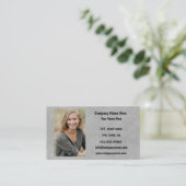 Firmenlogo und Informationen | Grauer Hintergrund Visitenkarte (Stehend Vorderseite)