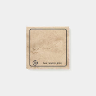 Firmenlogo und Informationen   Hintergrundinformat Post-it Klebezettel