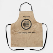 Firmenlogo und Informationen | Hintergrundinformat Schürze (Vorderseite)