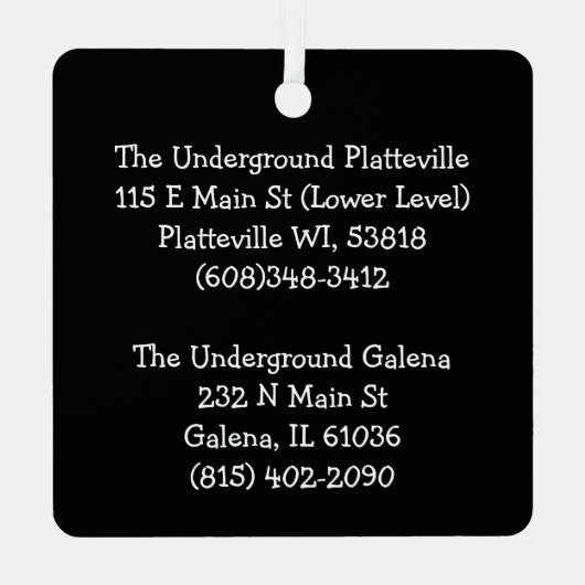 Firmenlogo und Informationen Kundenempfehlung Ornament Aus Metall (Rückseite)