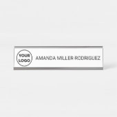 Firmenlogo und lange Bezeichnung für kundenspezifi Schreibtischnamensplakette (Vorderseite )