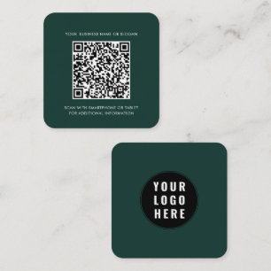 Firmenlogo und moderner QR-Code Quadratische Visitenkarte
