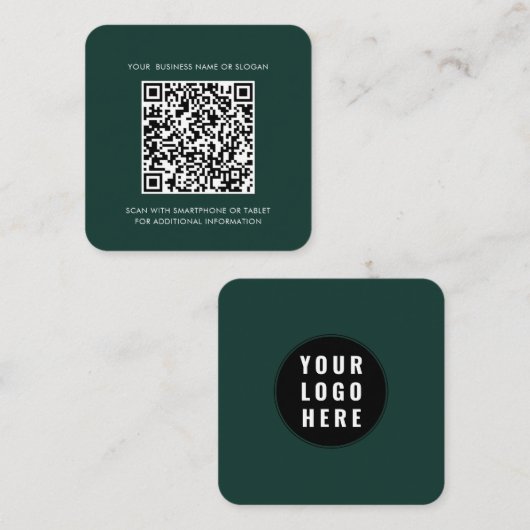 Firmenlogo und moderner QR-Code Quadratische Visitenkarte (Vorne/Hinten)