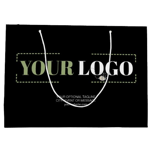 Firmenlogo und optionale Werbung für benutzerdefin Große Geschenktüte (Rückseite)