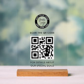 Firmenlogo und QR-Code Acrylschild (Neutral)