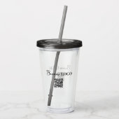 Firmenlogo und QR-Code Acryltrinkbecher (Rückseite)