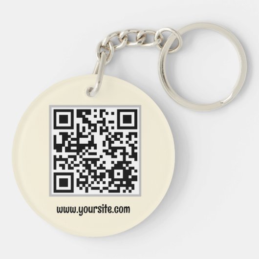 Firmenlogo und QR-Code beidseitig Schlüsselanhänger (Rückseite)