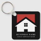 Firmenlogo und QR-Code für schwarze Unternehmen Schlüsselanhänger (Vorderseite)