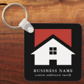 Firmenlogo und QR-Code für schwarze Unternehmen Schlüsselanhänger (Vorderseite)